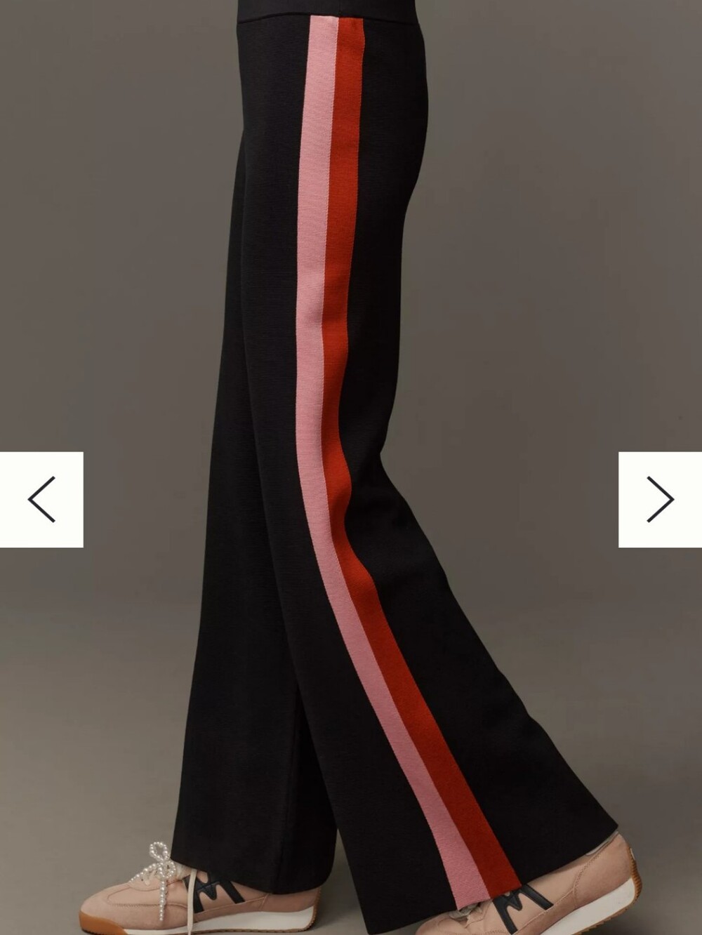 NWT Maeve Navy Knit Pants with Pink and Red Side Stripes